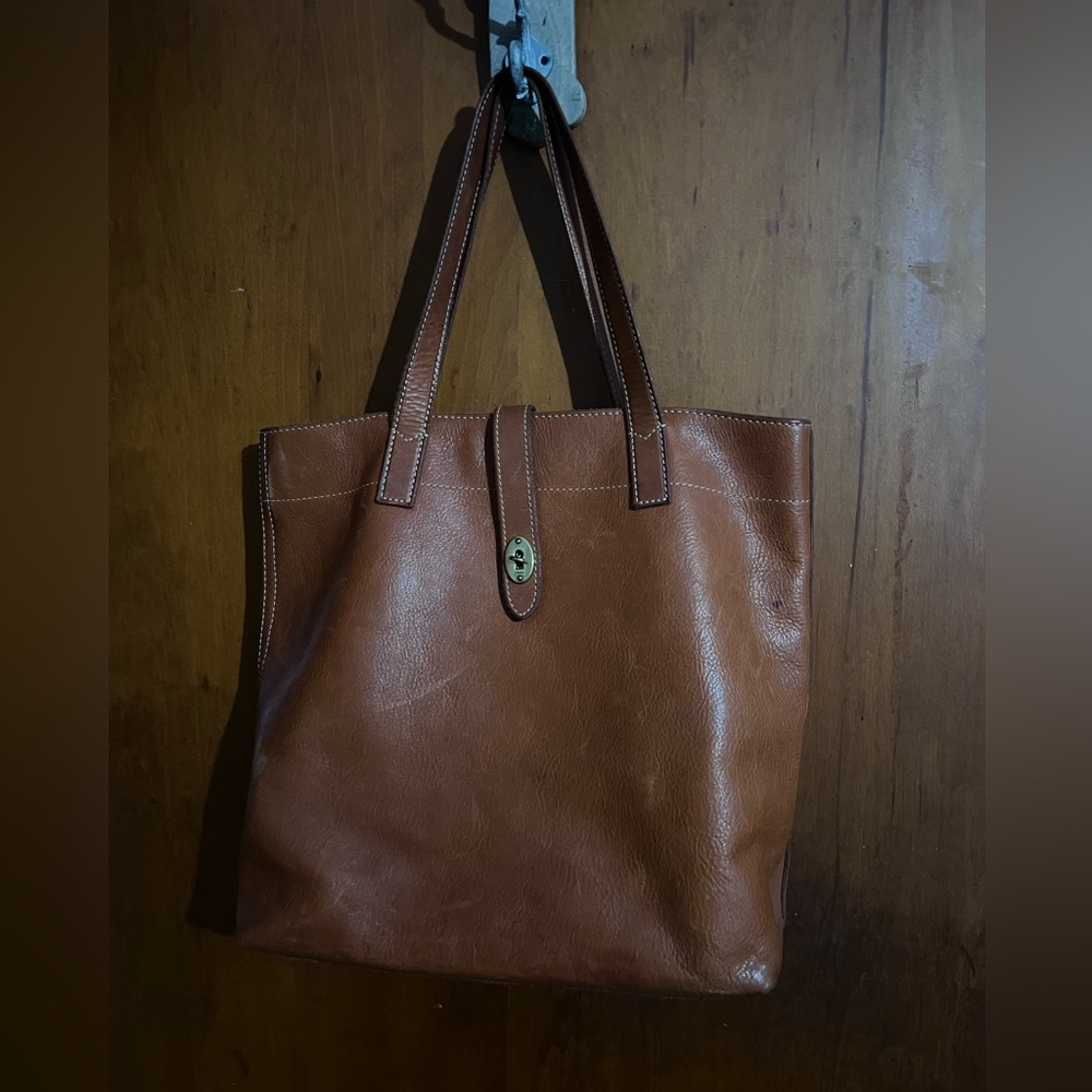 Fossil Vintage Austin Tote Brown Rugged Leather - Picture 3 of 10